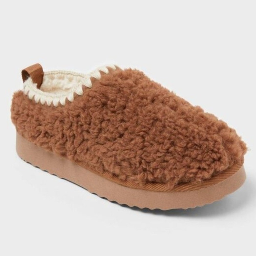 Auden Shearling Platform Mule Slippers Tan Boho Gorp Slip On Clog Shoes Brown 11